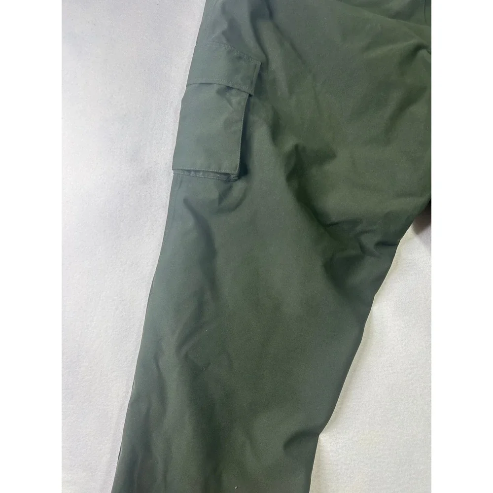 Olive Green Outdoor‎ Cargo Pants Elastic Waist Drawstring D-Ring Hiking Trousers